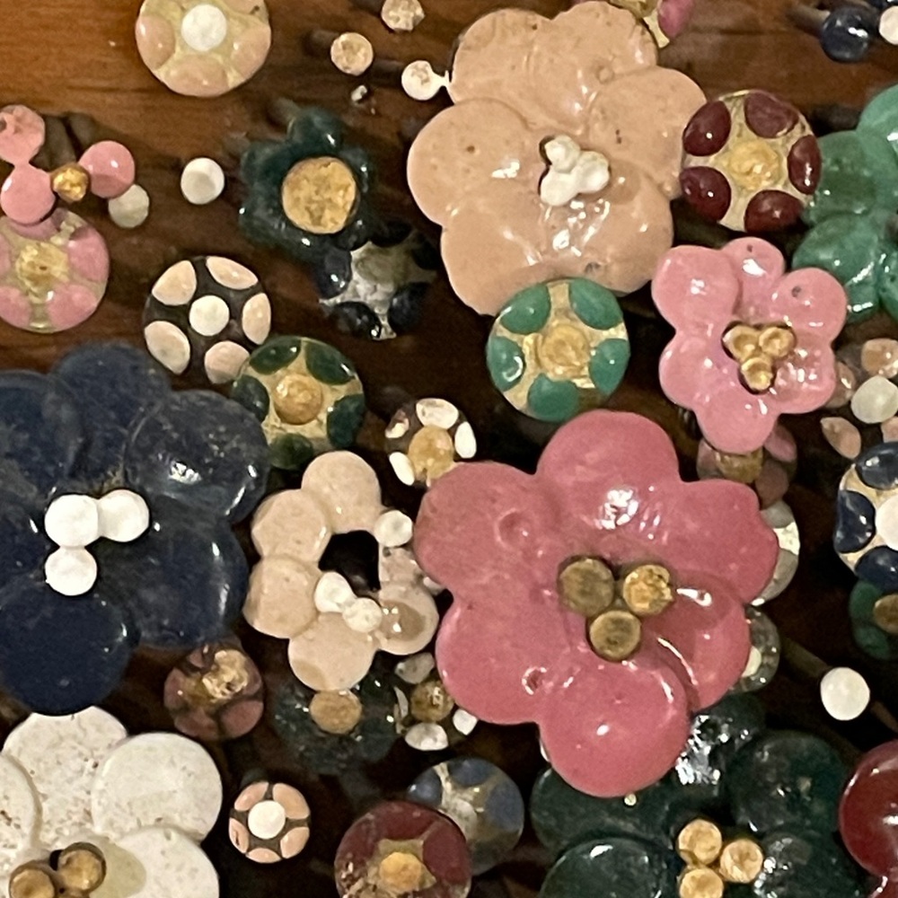 Pauline Owens Pol-O-Craft Circa 1970s Floral Nail Wall Art in a basket RARE! - Picture 5 of 8